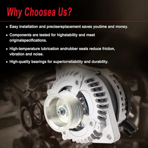 Alternator for Acura MDX RL TL Odyssey Pilot Ridgeline - size: 2005-2007 Odyssey