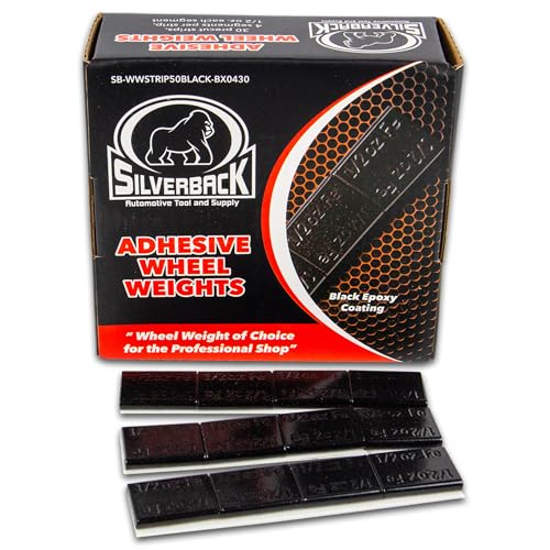 Silverback 1/2 oz Black Steel Adhesive Wheel Weights, 120-Piece Box - color: Black, size: 1/2 oz
