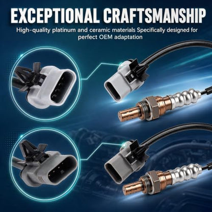 BBTO 4 Pcs Oxygen O2 Sensor Upstream Downstream Compatible with Chevy Compatible with GMC 4.3 5.3 6.2L Replace 234-4940 234-4974 12643708 12657188