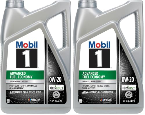 Mobil 1 Advanced Fuel Economy Full Synthetic Motor Oil 0W-20, 5 Quart (Pack of 2) - size: 5 Quart (Pack of 2), style: Full Synthetic
