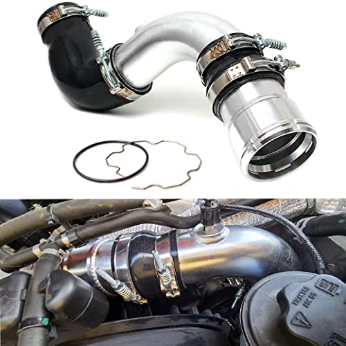 MOCW 3.5" Cold Side Intercooler Pipe Kit & Boot Upgrade Kit Compatible with 2011-2016 Ford 6.7L Powerstroke Diesel F-250 F-350 F-450, Silver
