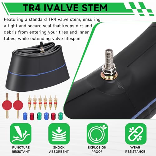 4.60-17 Motorcycle Heavy Duty Tire Inner Tube 130/70-17,130/80-17 Tire Tube,140/70-17,140/80-17 TR4 Staight Valve Stem Tyre Tubes for KLR250 KL250 XL350R XT250 Inner Tire - size: 460-17" 2pcs