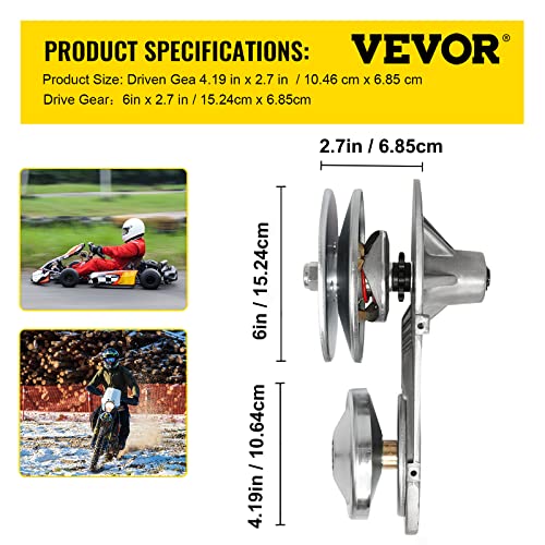 VEVOR Torque Converter, 30 Series 212 Predator Torque Converter kit Go Kart, Mini Bike Comet Clutch Set, 3/4 Inch 10T #40 or 41 Chain Predator Driver Pulley Replacement Comet TAV2 - size: 3/4 Inch 10T