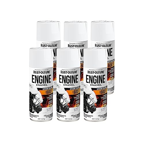 Rust-Oleum 366430-6PK Engine Enamel Spray Paint, 11 oz, Gloss White, 6 Pack - color: Gloss White, size: 11 Ounce (Pack of 6)