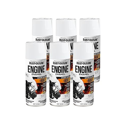Rust-Oleum 366430-6PK Engine Enamel Spray Paint, 11 oz, Gloss White, 6 Pack - color: Gloss White, size: 11 Ounce (Pack of 6)