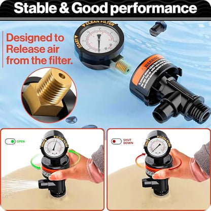 Swimables 98209800 Air Relief Valve Compatible with Pentair Pool Filter | Compatible with Pentair Pool Products FNS, Clean and Clear, Quad DE and 2000/4000 Series Filters - style: Air Relief Valve