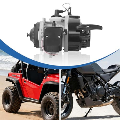49cc Engine 2 Stroke Engine Dirt Bike Engine Pit Bike Engine Parts for 33CC/36CC/43CC/47CC/49CC Dirt Bike, Pit Bike, Go-Kart, Air-Cooled, Aluminum Alloy, 44mm Bore, 25H Chain, 7T Sprocket