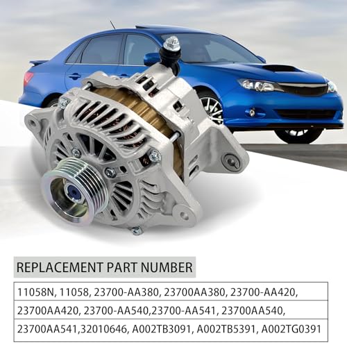 23700AA380 Alternator 12V 90A Compatible with Subaru Impreza 2004-2010 - size: S-ubaru Impreza/Forester H4/Saab 9-2X