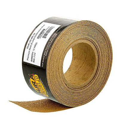 Dura-Gold Premium - 60 Grit Gold - Hook & Loop Backing Longboard Continuous Sandpaper Roll, 2-3/4" Wide, 12 Yards Long - For Automotive & Woodworking Air File Long Board Sanders, Hand Sanding Blocks - size: 60-Grit
