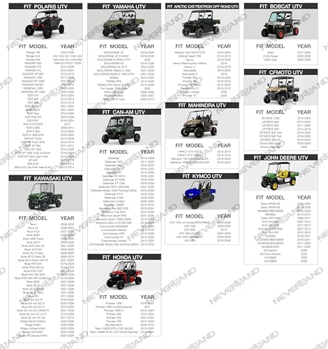 NEVERLAND UTV Cover Heavy Duty Waterproof 2-3 Seater All-Weather Protection - size: up to 126"L