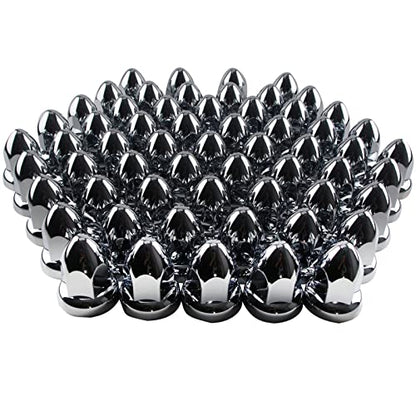 iBroPrat 33mm Chrome Lug Nut Covers Push On ABS Plastic Bullet Flanged 60PC - size: 60PCS