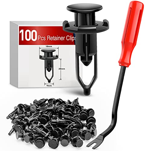 Nilight 100PCS Nylon Push-Type Automotive Clips Rivet Retainer Rear Bumper Cover Push-Type for Toyota #52161-02020 & 52161-16010 9mm,1PC Bonus Fastener Remover - color: For Toyota