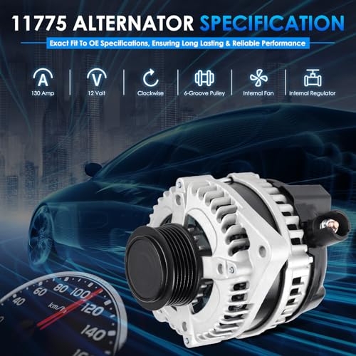 11775 Car Alternators Fit for Honda Odyssey Alternator 2014-2017 V6 3.5L Automotive Replacement Alternators 31100RV0A11, 31100RV0A12, 31100RV0A12RM - size: #11775N, 11775 Alternator