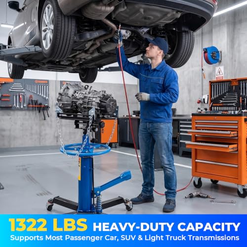 1322 LBS Hydraulic Transmission Jack, 34.3"-68.9" High Lift