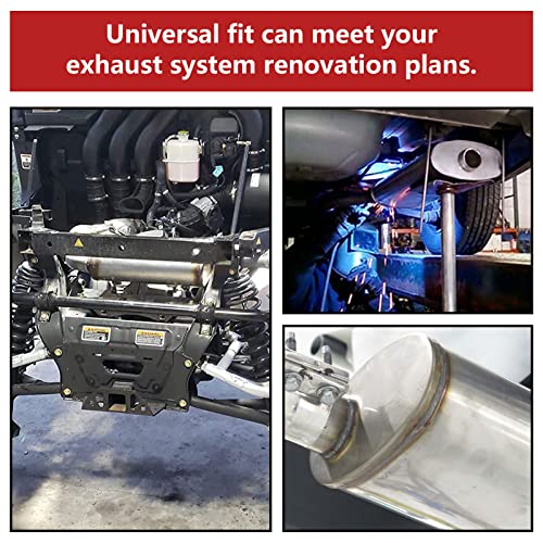 3 inch Exhaust Muffler,3.0" Universal Muffler Straight-Through Performance Resonator with Stainless Steel muffler for Cars, Trucks(3''Inlet/Outlet) - size: 3in, style: single in | OFF out