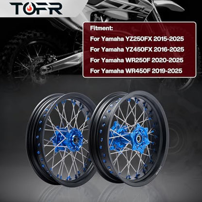 TOFR 17" CNC Wheels Rims for Yamaha YZ250FX 15-25 YZ450FX 16-25