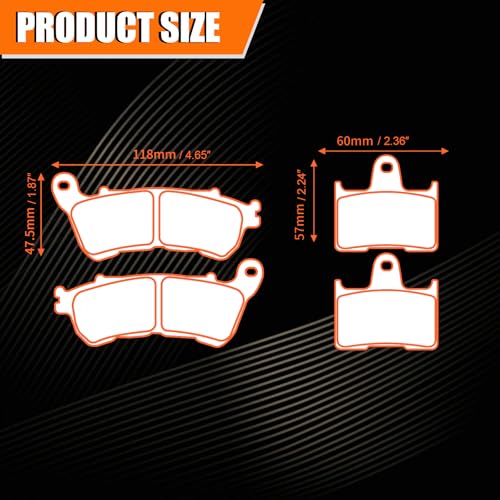High-Performance Motorcycle Brake Pads - Carbon Fiber, Low Noise, Compatible with Harley iron 883 XL883 L Superlow XL 1200 X Forty Eight 2014-2021 xl 883 harley sportster FA640F FA254R