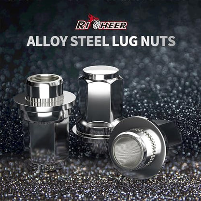 Richeer 24Pcs M12x1.5 OEM Factory Style Lug Nuts for Tacoma Silver - color: Silver