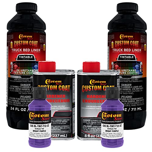 Custom Coat Bright Purple Urethane Spray-On Truck Bed Liner Kit, 2 Quart - color: Bright Purple, size: 0.5 Gallon Kit