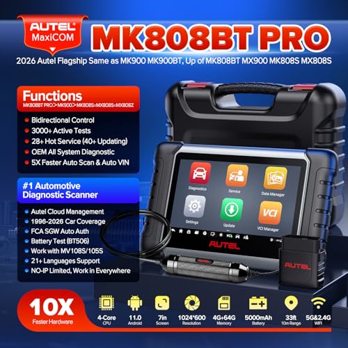 Autel MaxiCOM MK808BT PRO, Bidirectional Scanner as MK900BT, 28+ Service