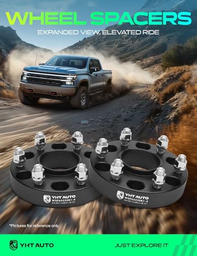 YHTAUTO 6x5.5 Hub Centric Wheel Spacers 1.25 Inch for Chevy, GMC, Cadillac - color: Black, size: 1.25 Inch(4PCS)