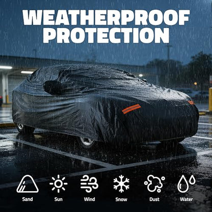 Mockins 190"x75"x47" Midsize Sedan Car Cover Waterproof All Weather Fit - size: Sedan - Medium - 190" x 75" x 47"