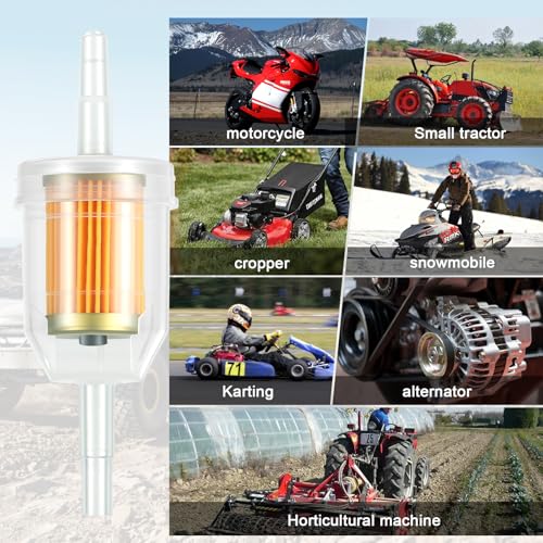 10Pcs 1/4 & 5/16 Inline Fuel Filter w/Magnet for Lawn Mower & Small Engine