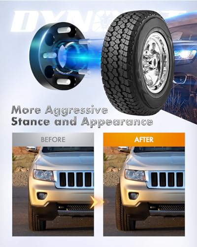 dynofit 1.5" Wheel Spacers 5x5 for 2007-2018 Jeep Wrangler JK, 1999-2010 Grand Cherokee WJ WK, 71.5mm Hub Centric 5x127 Wheel Adapters for 2005-2010 Commander XK, 1/2"-20 Studs, 4Pcs Forged Spacers - size: 1.5 inch - 1/2-20 Studs