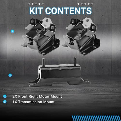 Front & Rear Engine Mount Kit Motor Mount (for 2002-2006 Chevy Avalanche) - size: For 2002-2006 Chevy Avalanche