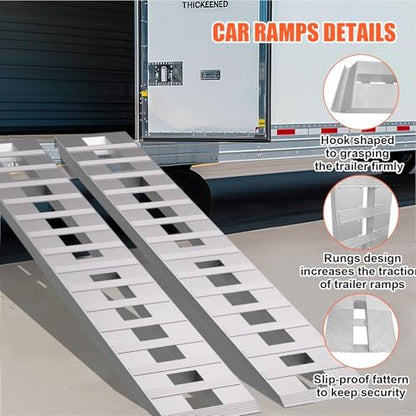 6000LBS Aluminum Loading Ramps 72x15 in, 15 in Wide UTV 2 Pack - size: 72x15inch