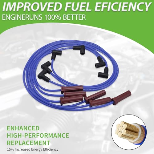 Set of 6 PCS Ignition Spark Plug Wires 671-6063 51031 RC-GMX085 & 6 Iridium Spark Plugs Set Compatible with Buick LaCrosse Lucerne Allure Regal Chevrolet Impala Monte Carlo Pontiac Grand Prix V6 3.8 - size: 51031