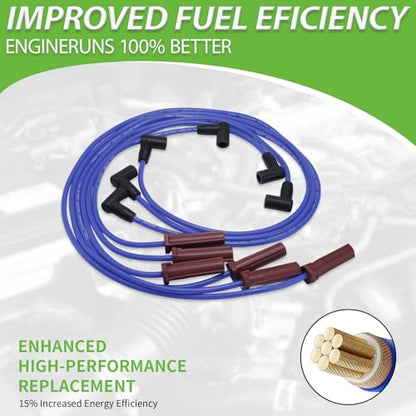 Set of 6 PCS Ignition Spark Plug Wires 671-6063 51031 RC-GMX085 & 6 Iridium Spark Plugs Set Compatible with Buick LaCrosse Lucerne Allure Regal Chevrolet Impala Monte Carlo Pontiac Grand Prix V6 3.8 - size: 51031