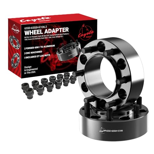 Wheel Accessories Parts 2 Pcs Hub Centric Wheel Spacers Adapters 6x5.5 6x139.7mm 2 Inch Thick 106.1mm Hub M12 1.5 12x1.5 Thread Stud Fits Toyota 4-Runner ｜ Tacoma ｜ Tundra ｜ FJ Cruiser - size: 2" (2 Pack), style: 00-24 Tacoma (Hub Cebtric)
