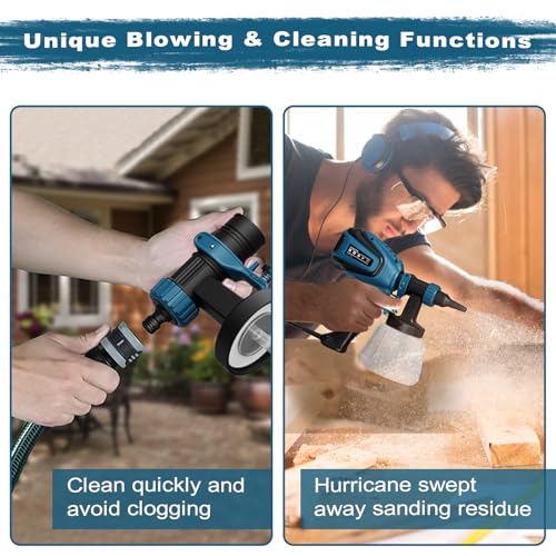 VONFORN Paint Sprayer, 700W Spray Paint Gun with 4 Nozzles & 3 Patterns - color: Blue