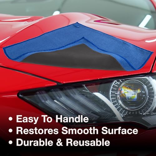 Detailer's Preference Microfiber Clay Towel, Fine Grade, Reusable Alternative to Clay Bars for Car Detailing, Removes Overspray, Rail Dust, Tar, Sap, and More 12"x12", Blue