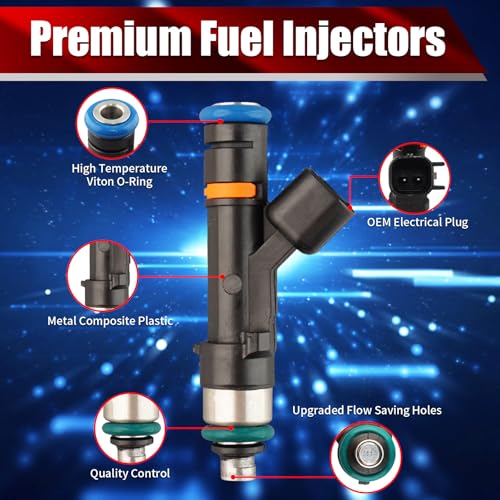Set of 4 Fuel Injectors FJ993 8S4Z9F593A Replacement - size: FJ993