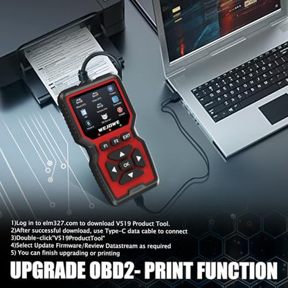 Upgraded OBD2 Scanner Diagnostic Tool, I/M Readiness Battery Test Mode 6/8