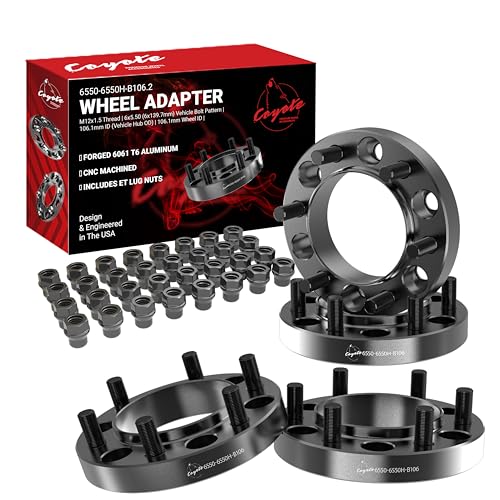 Wheel Accessories Parts 4 Pcs Hub Centric Wheel Spacers Adapters 6x5.5 6x139.7mm 1.25 Inch Thick 106.1mm Hub M12 1.5 12x1.5 Thread Stud Fits Toyota 4-Runner ｜ Tacoma ｜ Tundra ｜ FJ Cruiser - size: 1.25" (4 Pack), style: 00-24 Tacoma (Hub Cebtric)