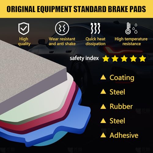 D1818 Front Ceramic Brake Pads Kit Fit For Ford Edge 2015-2021, For Lincoln MKX 2016-2018, For Lincoln Nautilus 2019-2021 - style: HZ1818