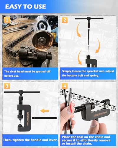 DAYUAN Motorcycle Chain Breaker Set, Chain Cutter and Riveter Kit Blue Case - color: Blue