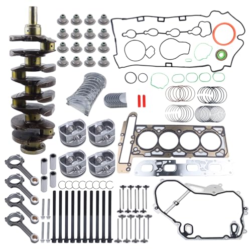 GM 2.4L Engine Rebuild Overhaul Kit w/Crankshaft,Head Gasket Set & Connecting Rod Compatible with Chevrolet Buick GMC Saturn Replace# 12578164 12654958 12609858 HS54874 - color: Crankshaft Kit