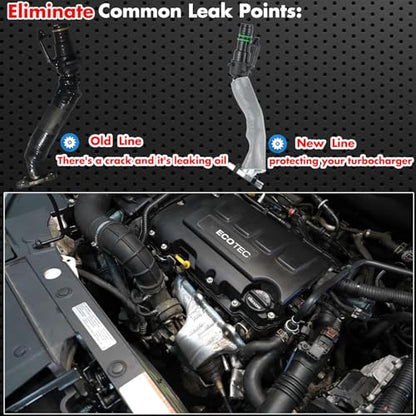 4PCS Turbo Oil Return and Feed Line with Coolant Line Assembly Kit