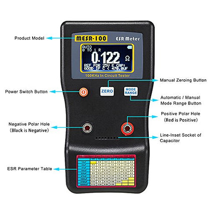 Signstek MESR-100 V2 ESR Meter, Capacitor Tester/Low Ohm Meter 0.01R-100R