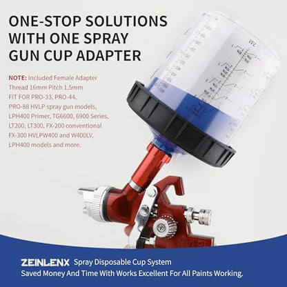 Disposable Paint Gun Cup, HVLP Paint Sprayer Gun Mixing Cups - size: 20 ounce