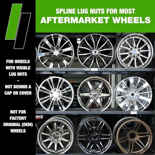 DPAccessories Lug Nuts Compatible with 2021-2026 Ford Bronco | Chrome Spline Style | for Aftermarket Aluminum Wheels Only | Set of 27 Wheel Nuts & 1 Tool | DFOBRO06A-CH/1 - color: Chrome, size: 2021-2026 Aftermarket Wheels