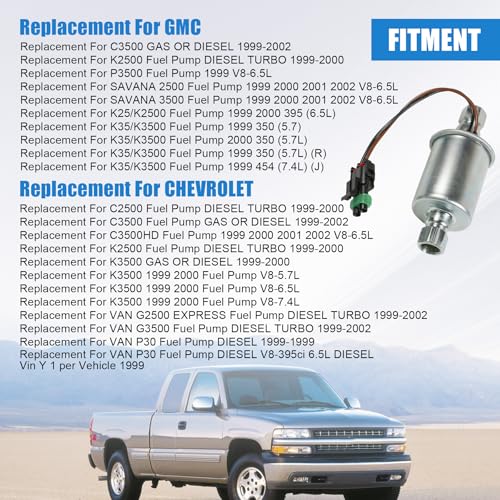 Fuel Lift Pump Diesel E8413 Replacement For Chevy GMC 6.5L C2500 C3500 K2500 K3500 G2500 G3500 1992-2002 Replace E520, 8012, 15754298, OT18046, BGV100, P74222