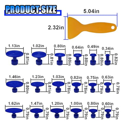 25PCS Car Dent Puller Kit, Car Body Dent Repair Tools, Paintless Dent Lifter Repair Tool Puller with 18 Tabs, Auto Dent Removal Kit for Car DIY Body Work