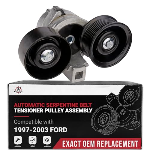 Serpentine Belt Tensioner and Pulley - Compatible with Ford - E-350 Club Wagon, E-350 Econoline, E-350 Econoline Club Wagon, Excursion, F-250 Super Duty, F-350 Super Duty - Replaces BT50, BT-50AA