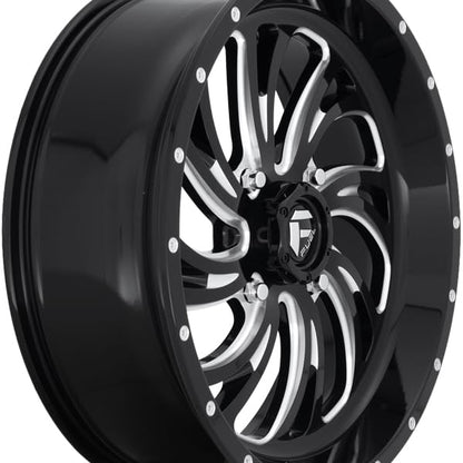 Fuel UTV D641 20X7 4X156 GL-BLK-MIL 13MM - D6412070A544 - color: GLOSS BLACK MILLED, size: 20X7,4X156,13mm