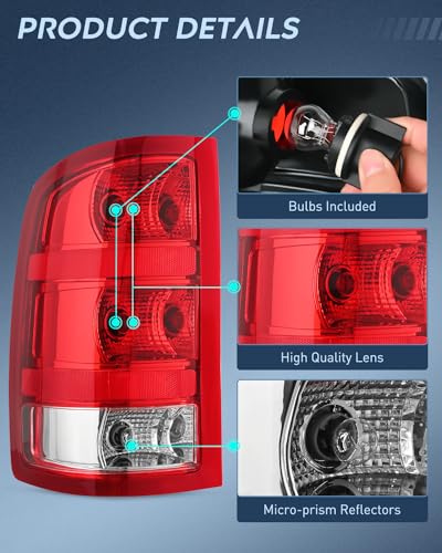 Nilight Headlight and Taillight Combo for 2007-2013 GMC Sierra 1500 - color: Chrome Housing + Amber Reflector w/Tailight